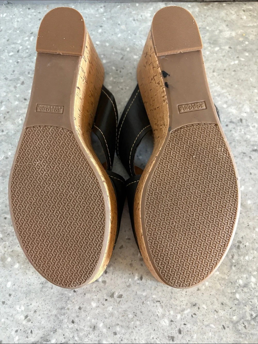 LAST CHANCE CLOSET CLOSING!  Sonoma Black Crisscross Cork Wedge Sandals